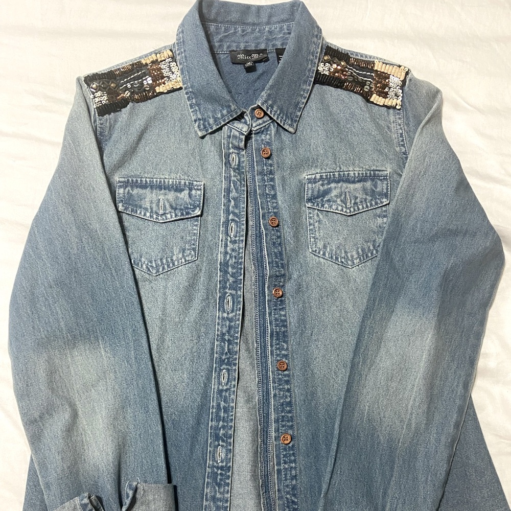 “Miss Me” Western Denim Top medium